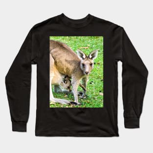 Eastern Grey Kangaroo with Joey Long Sleeve T-Shirt